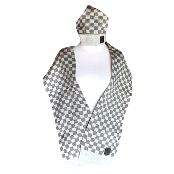 🆕 LV Unisex Néo Petit Damier Beanie + Scarf 🧣Set..🖤 - Picture 6 of 8